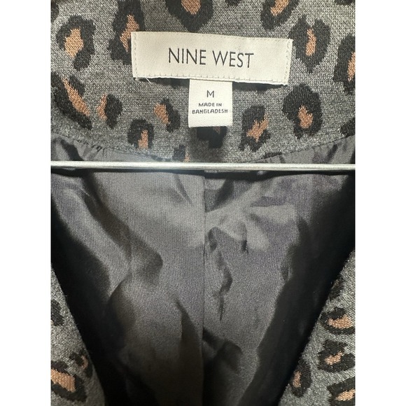 Nine West Animal Leopard Minimalist Print Jacket Coat, Career Blazer, NWT - Picture 2 of 8